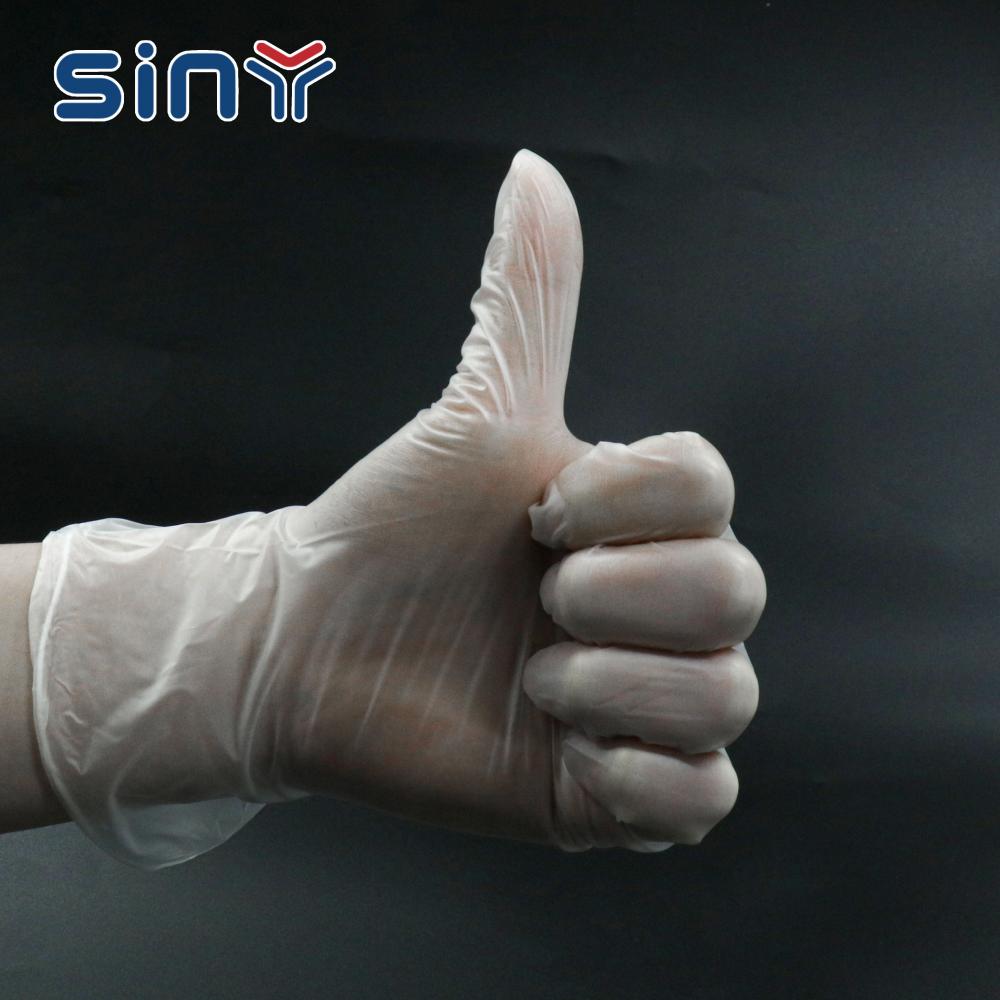 Guantes de PVC despreciables claros