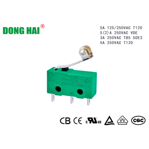 Кароткі металічны шарнірны ролікавы рычаг мікрапераключальніка