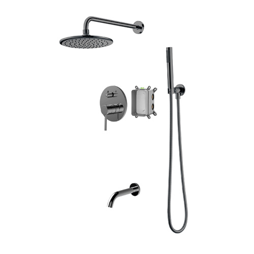 Brushed Nickel Brass Shower Faucet With Temp Control