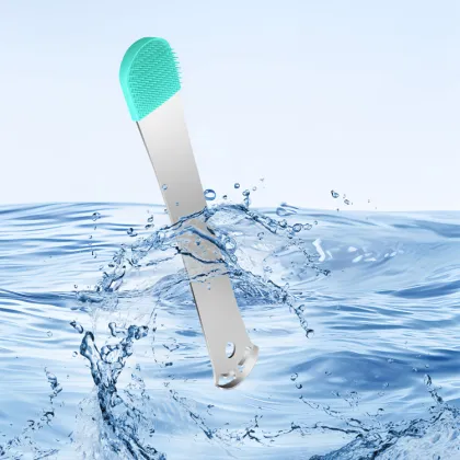 Tongue Coating Brush Silicone Tongue Scraper for Dental Care Cleaning
