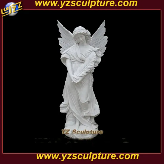 White Marble life size Angel Statue with Wings for Sale