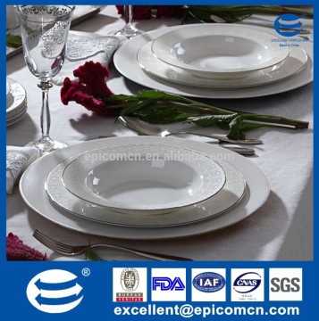 China gold rimmed dinner plates 18pcs new bone china