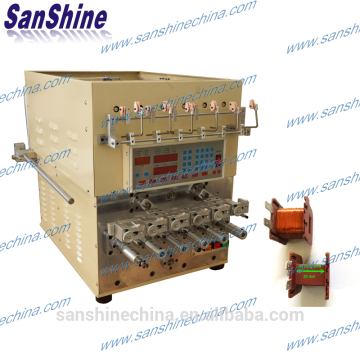 Six spindles automatic fine wire ferroresonant transformer coil winding machine with wire twister