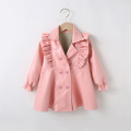 Girls' spring and autumn dresses long PU jacket