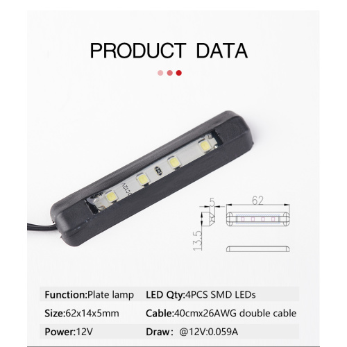 યુનિવર્સલ કાર મોટરસાયકલ બાઇક લેમ્પ 12 વી માટે એલઇડી વોટરપ્રૂફ નવી લાઇસન્સ પ્લેટ લાઇટ