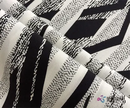 Aesthetic Abstract Pattern 100% Viscose Rayon Fabric