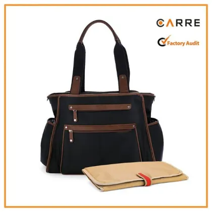 custom fashion microfiber tote mama bag with changing pad