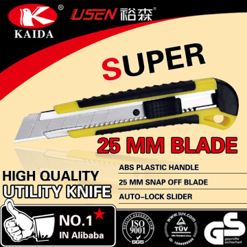 Stationery Cutter 25mm Snap Off Blade Plastic with rubber grip handle Utility Knife