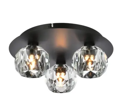 Crystal glass shade ceiling light LED light bulb