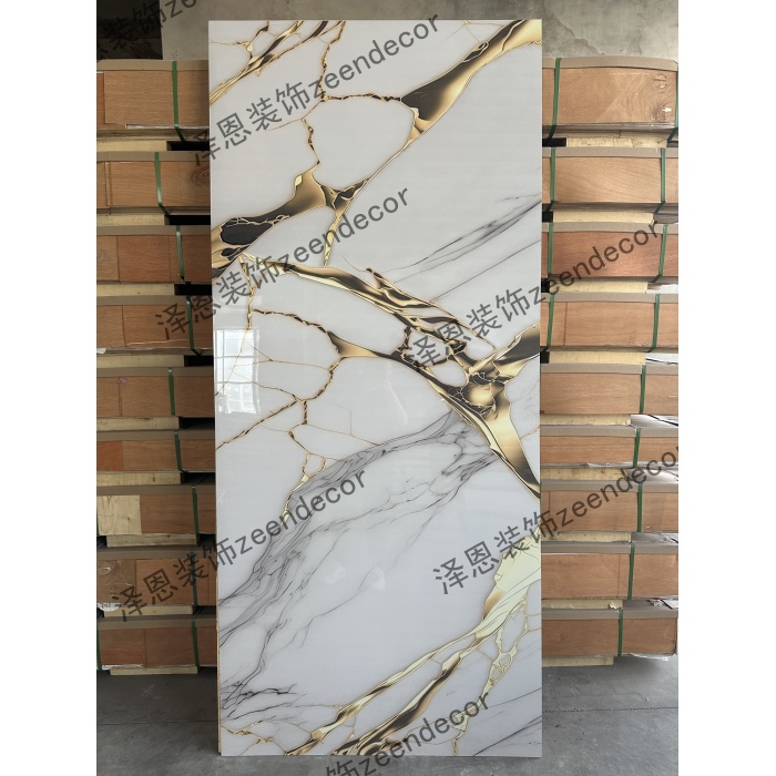 Tấm đá cẩm thạch UV HighGloss Lắp đặt nhanh Bảng PVC