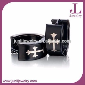 2015 IP Black Stainless Steel Hoop Earring Cheap Chinese Earring