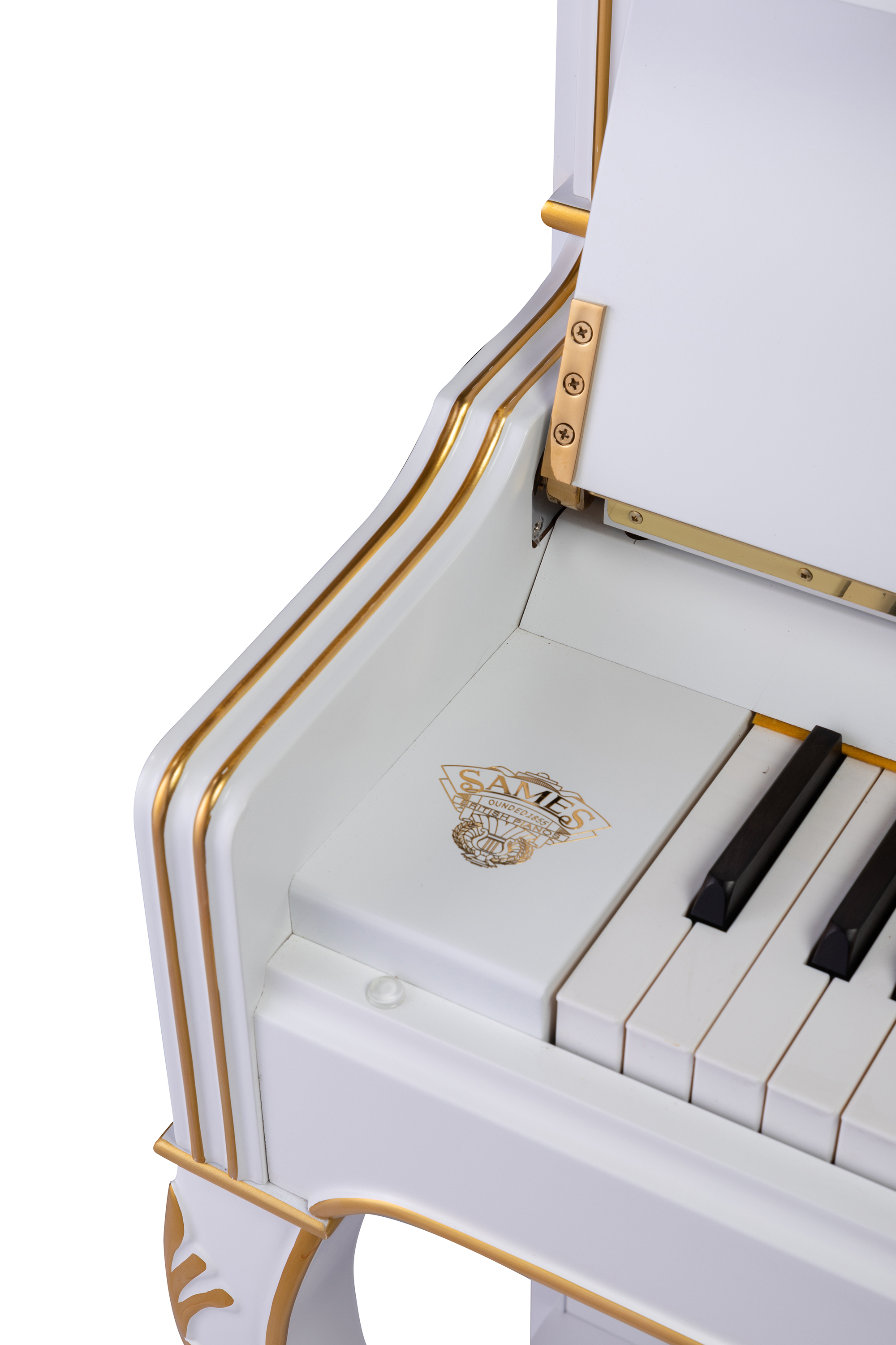 Williamsames S5W Piano Pian White Gilt Matte Acasă 125cm Pian acustic