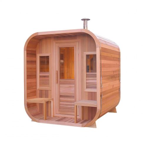 Outdoor Sauna Room New Design Hemlock Outdoor Square Barrel Sauna Supplier