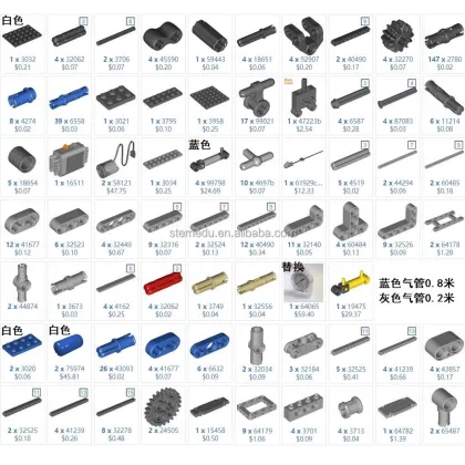 Stemedu 500PCS Plastic MOC Pneumatic Set for LEGO Compatible Toys