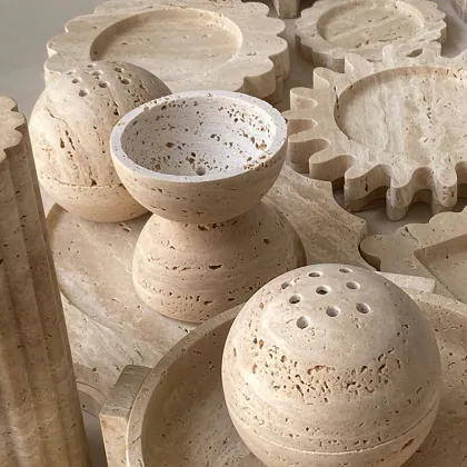 Mini Travertine Incense Burner - Natural Stone Ball Incense Holder