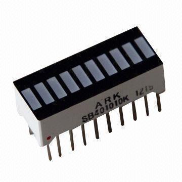 10-segment LED Light Bar Display with 1.5 to 3.0mcd Luminous Intensity