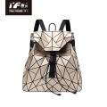 Benutzerdefinierte neue geometrische Diamant -Rucksack -Stoff PU Leather School Packpack Tasche Fashion Casual Rucksacktasche