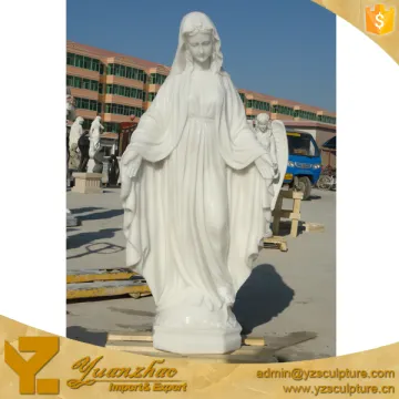 hand made outdoor life size white marble virgin Mary statue
