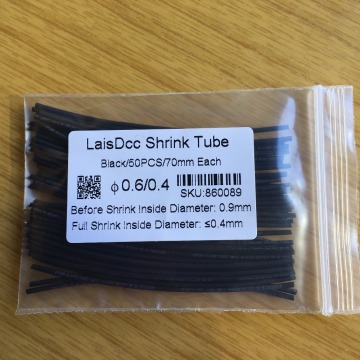 50PCS 0.6/0.4mm Shrink Tubes for Decoders Installation with 70mm in length each 860089/LaisDcc Brand