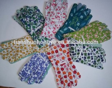 cotton glove canvas pvc dots glove garden glove