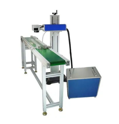 20w   Raycus   online  flying Fiber  Laser marking  machine