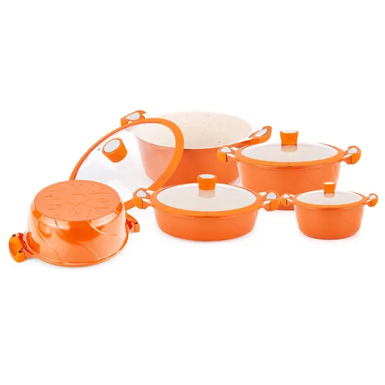 Tornado Style Aluminum Cookware Sets with Marble Coating