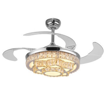 Gold 42" Star Shape Crystal Ceiling Fan with Light and Remote Control