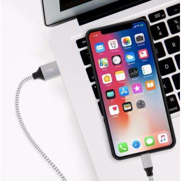 Nylon de cable de datos de calidad de alta calidad para iPhone