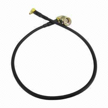 RF pigtail Cable, Right Angle SMA Male to Right Angle MMCX Male, 50 Ohms Impedance