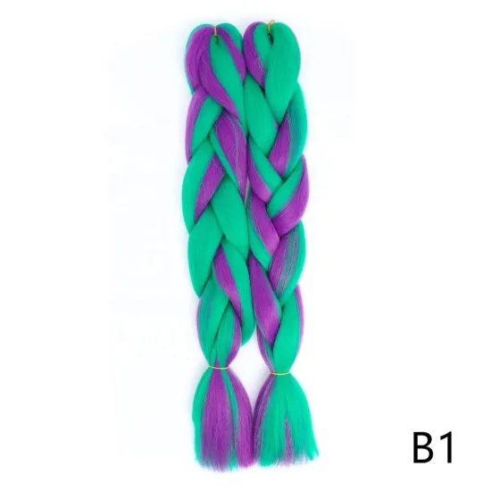 Synthetic Jumbo Braiding Hair Extensions Assorted Colors High Temperature Synthetic Fiber 24 inches 100g/piece Sufficient Stock