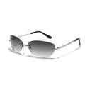 Lunettes de soleil futuristes Fashion Vintage Ins Trends Simple Design Sunglasses sans cadre