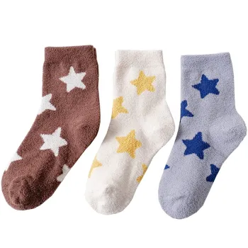 Coral Fleece Thick Baby Towel Socks for Autumn and Winter