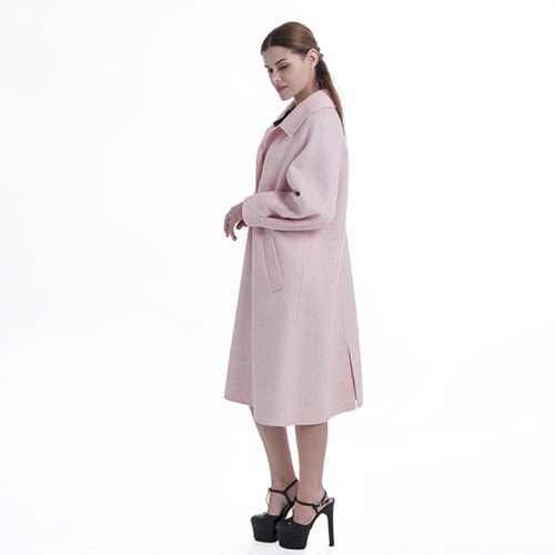 Pink single breasted cashmere coat