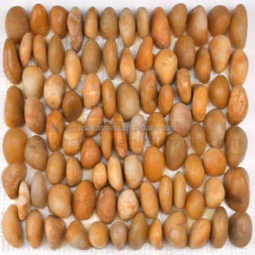 Wholesale Yellow Pebble Stone Mosaic Tiles for Flooring and Home Decor