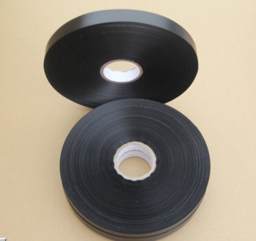 Black slit edge single side polyester satin ribbon