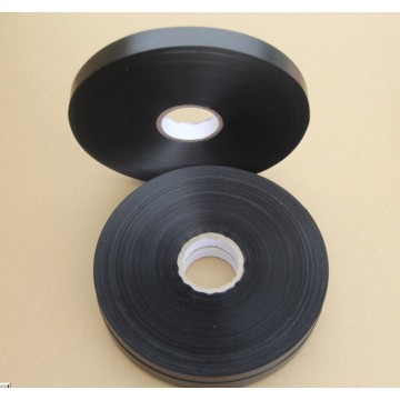 Black slit edge single side polyester satin ribbon