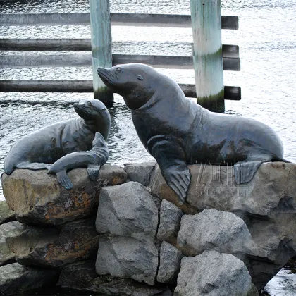 Hot Casting Outdoor Decorative Bronze Sea Lion Statue