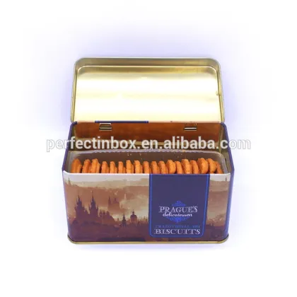 assorted square biscuit tin/rectangular colored tin