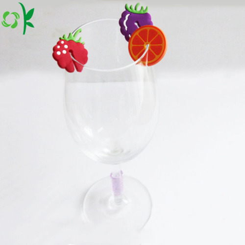 Nouveaux produits Marqueurs en verre de silicone de fruits pour la tasse