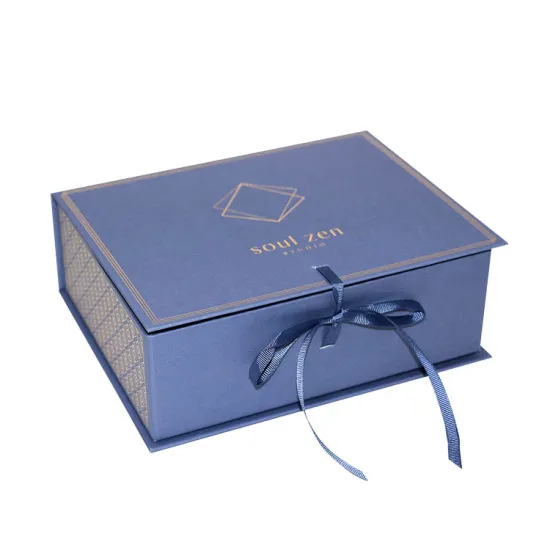 Custom Foldable Paper Box for Clothing with Ribbon