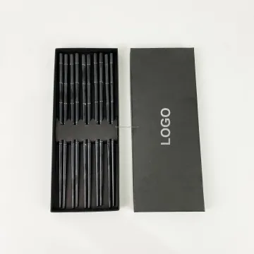 Premium Black Chopsticks 5 Pairs Reusable Anti-slip Matte Finish for Sushi and Japanese Cuisine