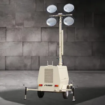 Trailer Type Mobile Light Tower Manual Lifting 9M Generator Metal Halide Lamps Lighting Tower