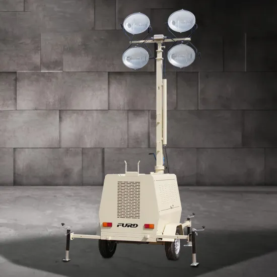 Trailer Type Mobile Light Tower Manual Lifting 9M Generator Metal Halide Lamps Lighting Tower