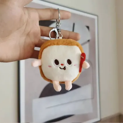 Cute Fries Burger Plush Keychain Toy
