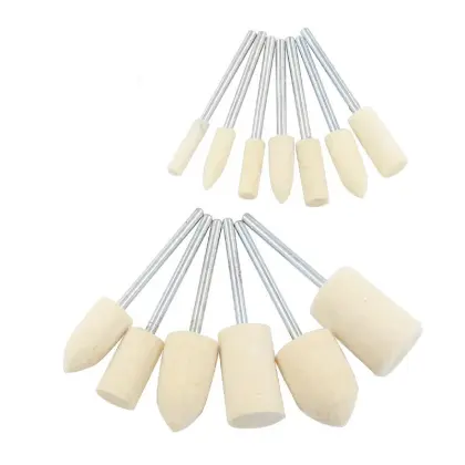 Wool Felt Abrasive Grinding Head with Mounted Shank for Dremel Tool
