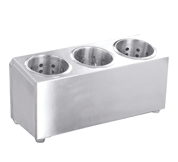 3-Hole Stainless Steel Fork Knife Box Container