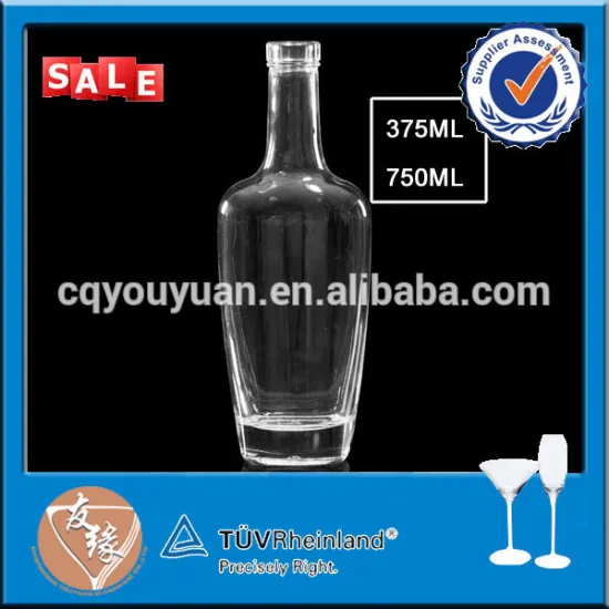Elegant flask liquor glass 375ml alcohol bottle