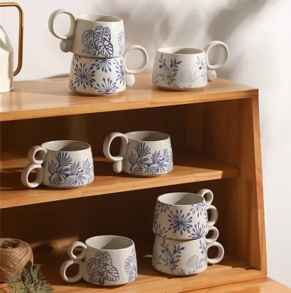 Vintage Coarse Pottery Breakfast Milk Mug