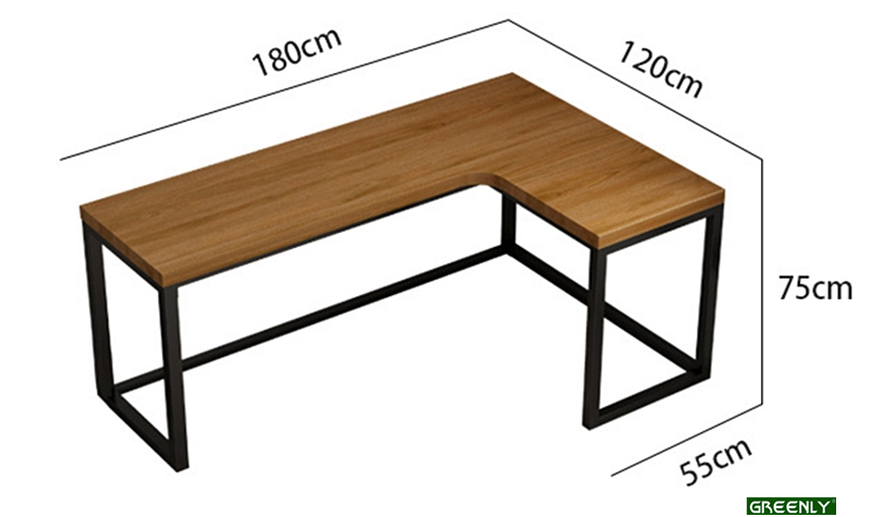 	Elegant 3 Legs Solid Wood L Shaped Desk