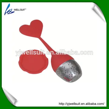 Food Grade Safe heart Shape Stainless Steel Silicone rubber Tea Infuser Tea Strainer Ball infuser